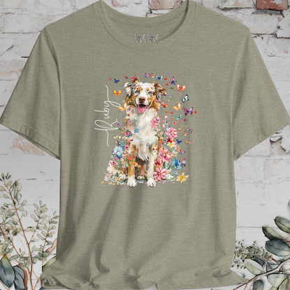 Australian Shepherd #4 Floral Personalized T shirt
