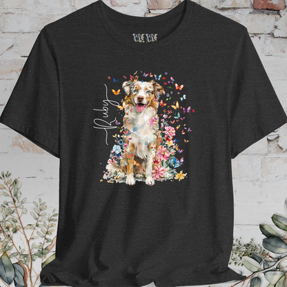 Australian Shepherd #4 Floral Personalized T shirt
