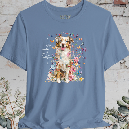 Australian Shepherd #4 Floral Personalized T shirt