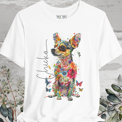 Chihuahua, Black, Floral Personalized T shirt