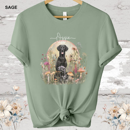 Black Labrador Cottage Garden Personalized T Shirt
