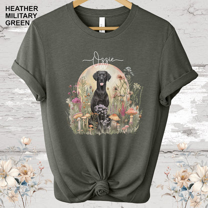 Black Labrador Cottage Garden Personalized T Shirt
