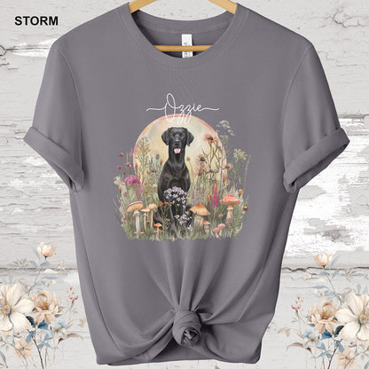 Black Labrador Cottage Garden Personalized T Shirt