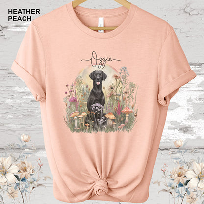 Black Labrador Cottage Garden Personalized T Shirt