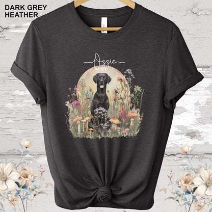 Black Labrador Cottage Garden Personalized T Shirt