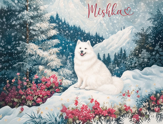 Samoyed Snow #1 Personalised Blanket