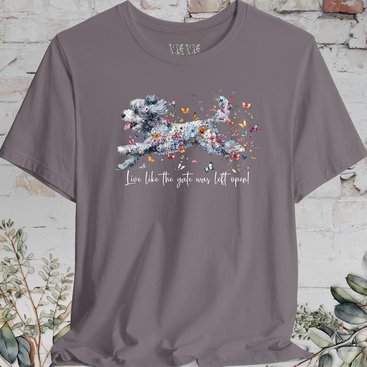 Aussie Doodle #2 "Live like the gate was left open" Unisex T shirt