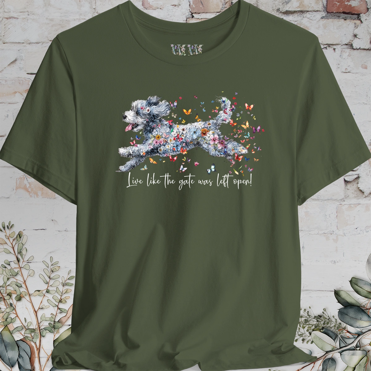Aussie Doodle #2 "Live like the gate was left open" Unisex T shirt