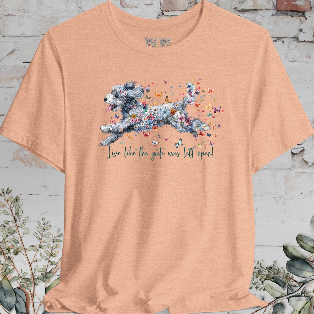 Aussie Doodle #2 "Live like the gate was left open" Unisex T shirt