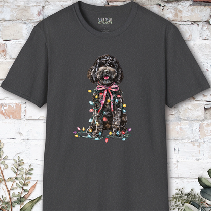 Cockapoo/Cavoodle Fairy Lights Christmas T shirt.