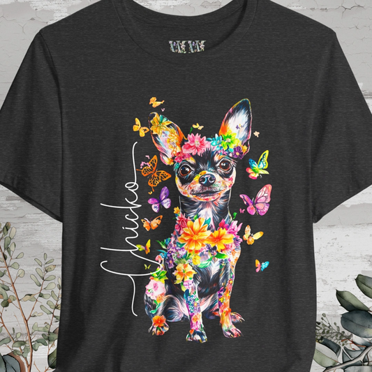 Chihuahua #1 Floral Personalized T shirt