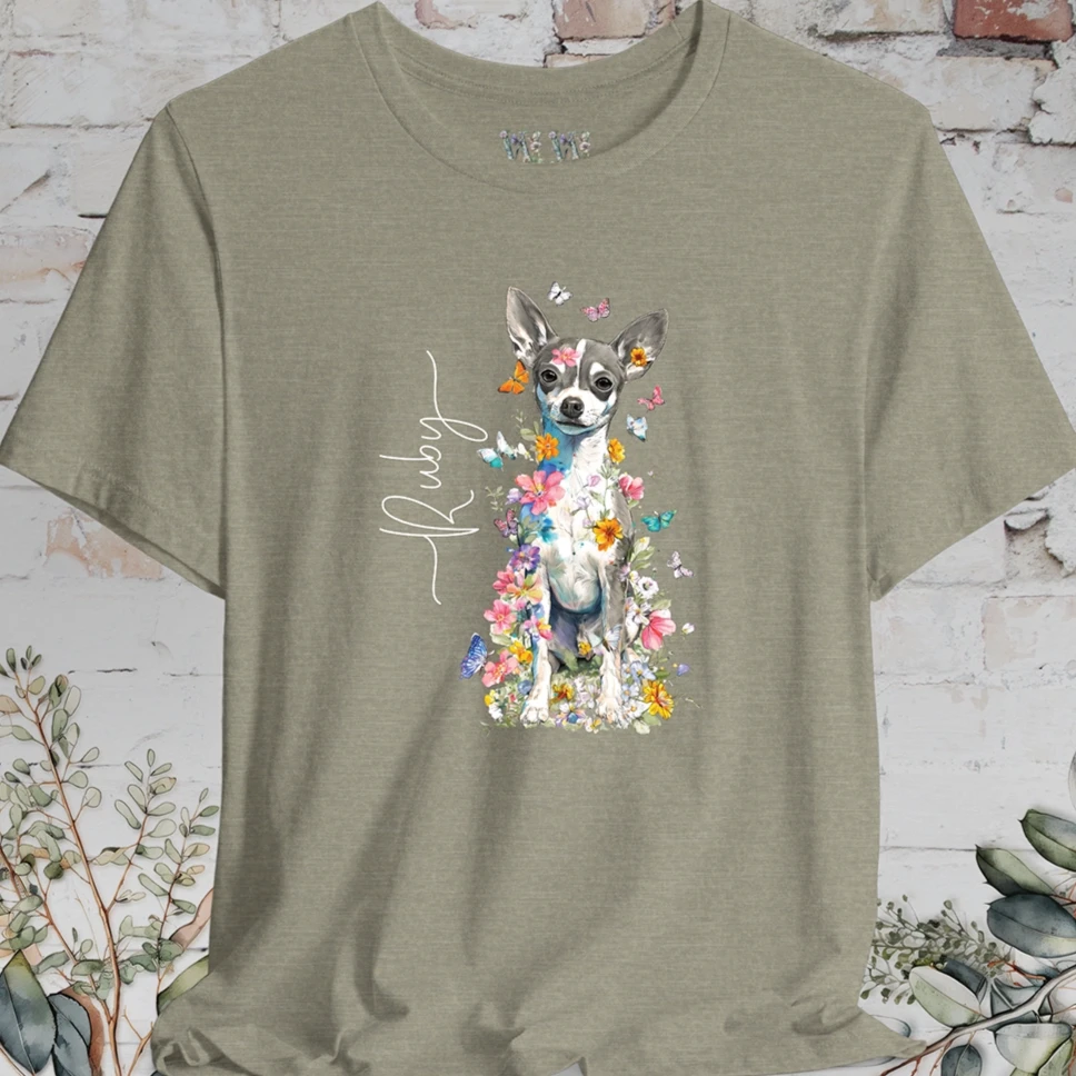 Chihuahua Mix Floral Personalized T shirt