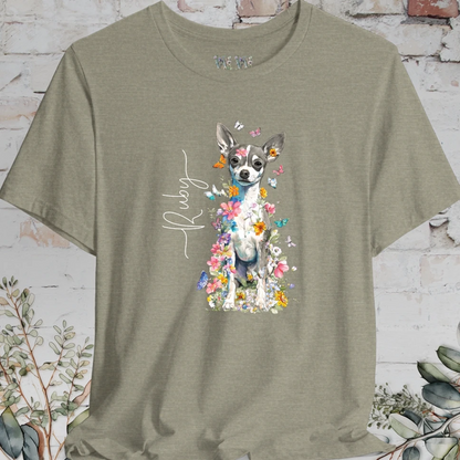 Chihuahua Mix Floral Personalized T shirt