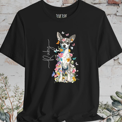 Chihuahua Mix Floral Personalized T shirt