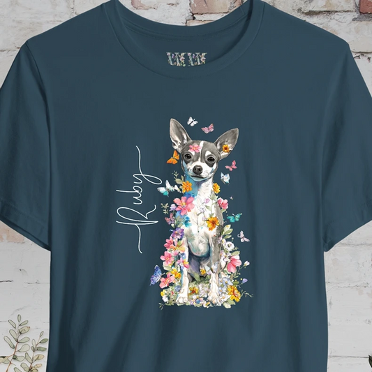 Chihuahua Mix Floral Personalized T shirt