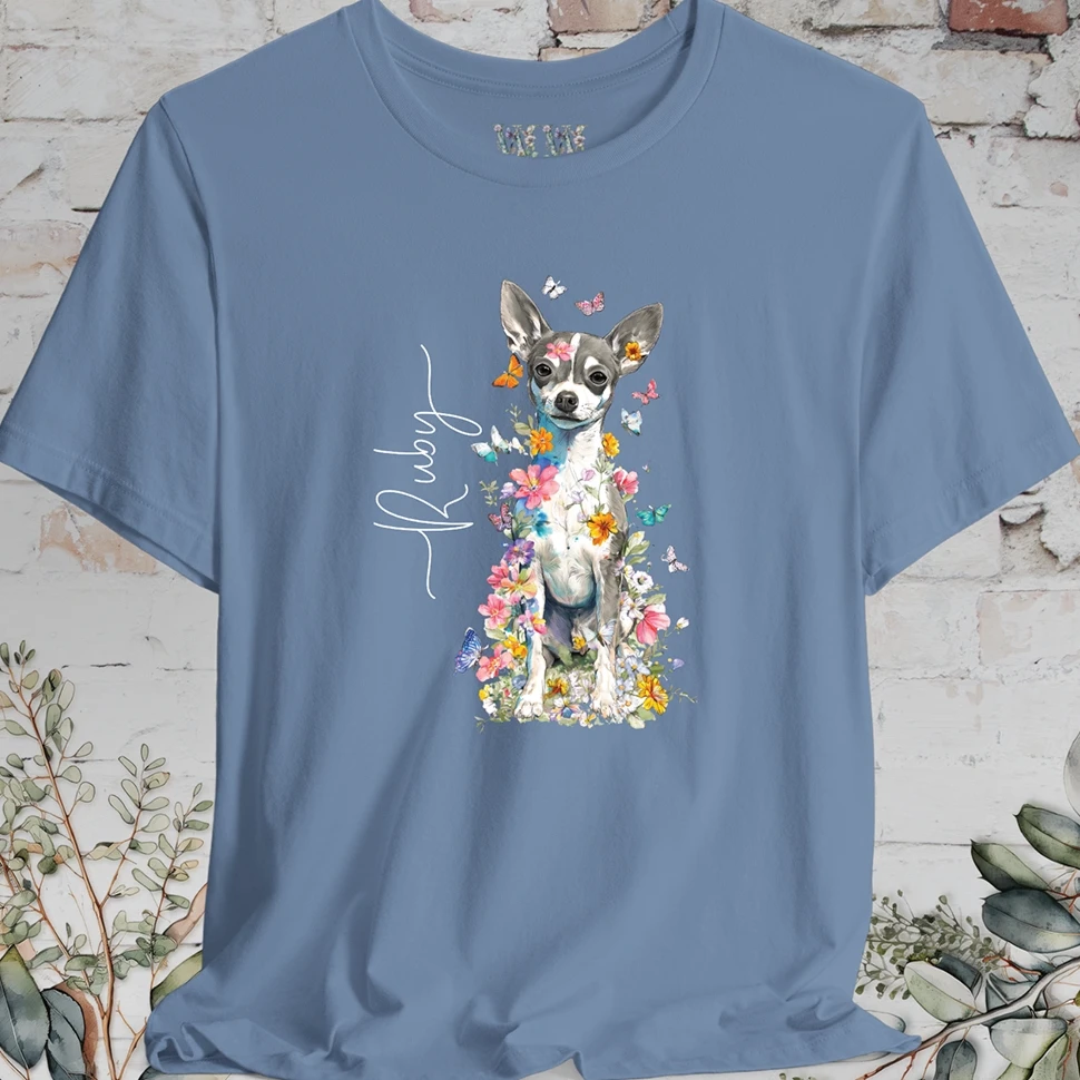 Chihuahua Mix Floral Personalized T shirt