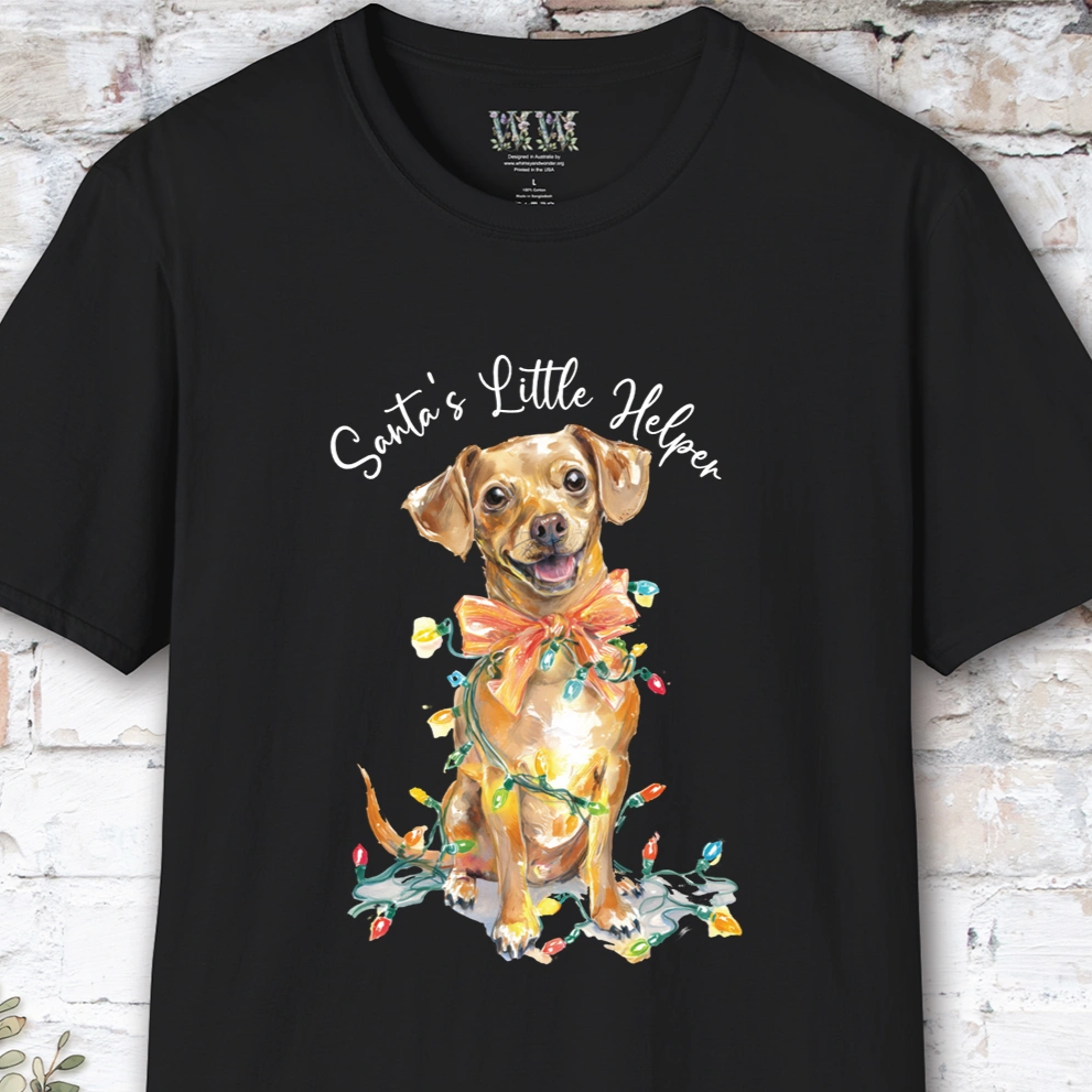 Chiweenie Santa's little helper. unisex T shirt
