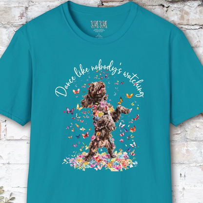 Chocolate Cockapoo "Dance like nobody's watching" unisex T shirt