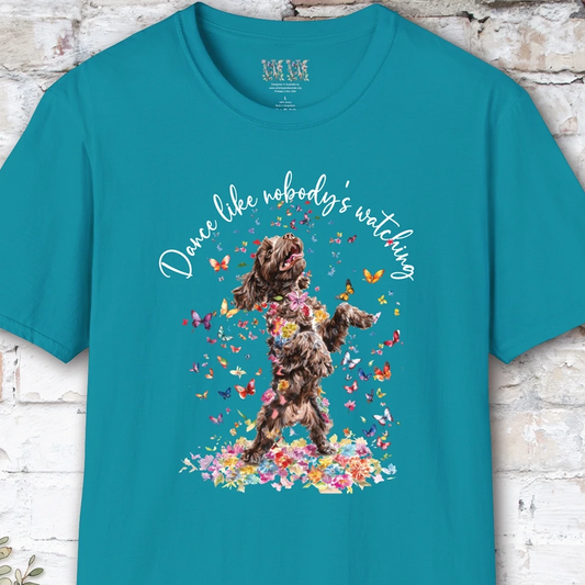Chocolate Cockapoo "Dance like nobody's watching" unisex T shirt