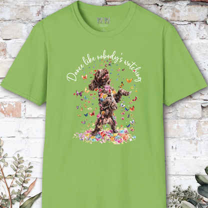 Chocolate Cockapoo "Dance like nobody's watching" unisex T shirt
