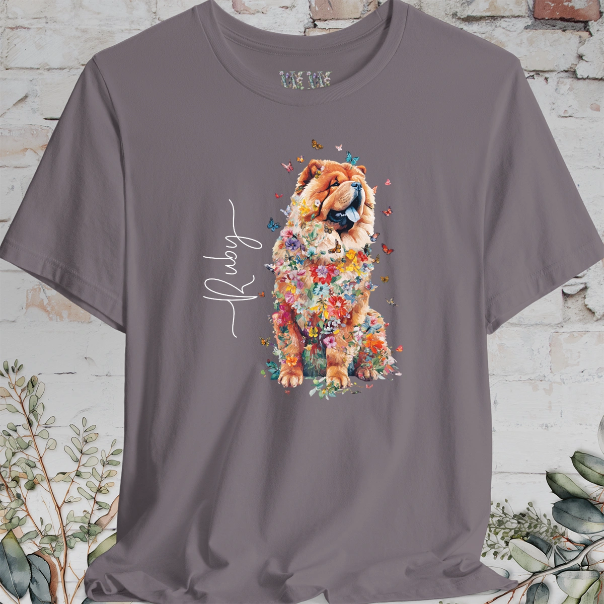Chow Chow #1 Floral Personalized T shirt