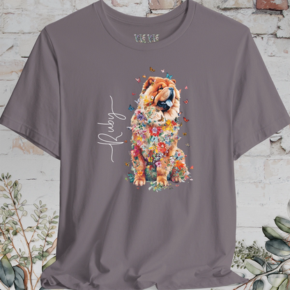 Chow Chow #1 Floral Personalized T shirt