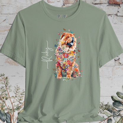 Chow Chow #1 Floral Personalized T shirt