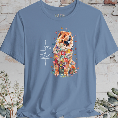 Chow Chow #1 Floral Personalized T shirt