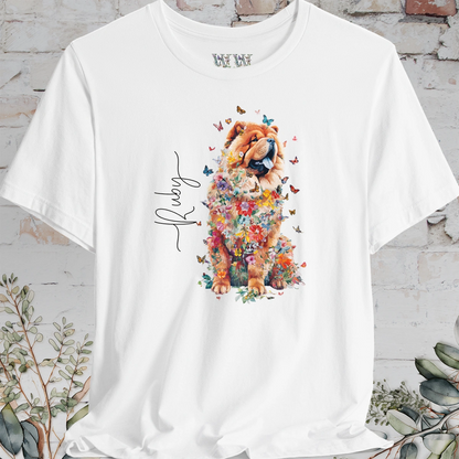 Chow Chow #1 Floral Personalized T shirt