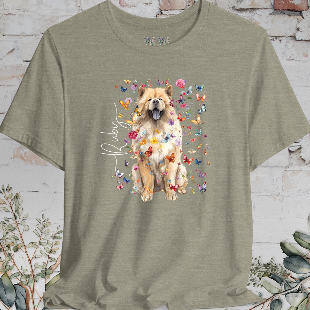Chow Chow #2 Floral Personalized T shirt
