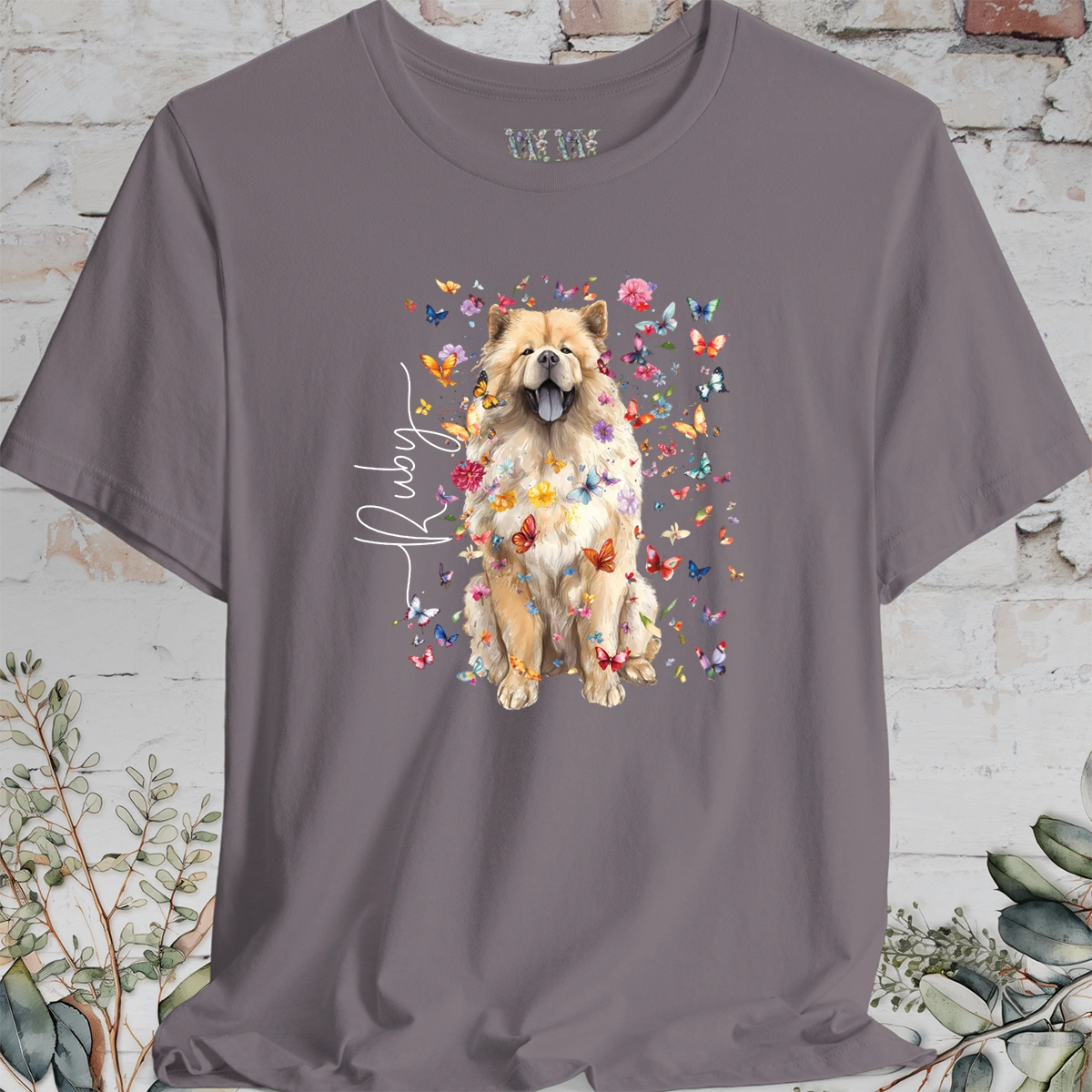 Chow Chow #2 Floral Personalized T shirt