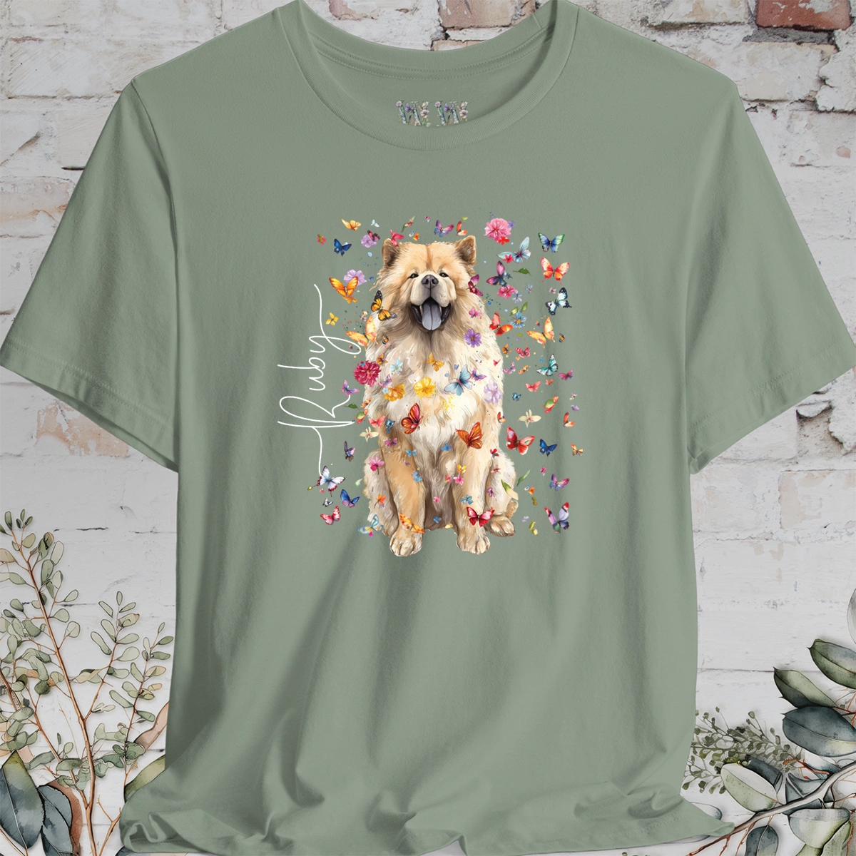 Chow Chow #2 Floral Personalized T shirt