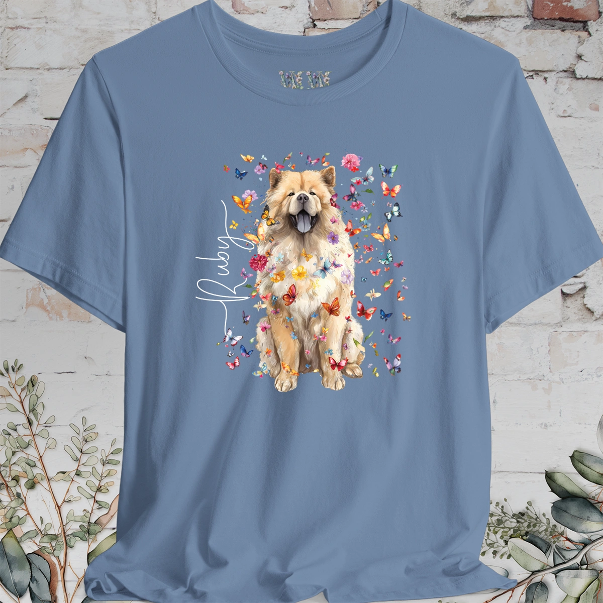 Chow Chow #2 Floral Personalized T shirt