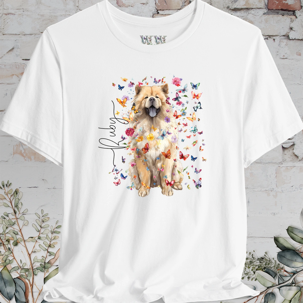 Chow Chow #2 Floral Personalized T shirt
