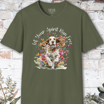 Clumber Spaniel Let your spirit run free, unisex T-Shirt