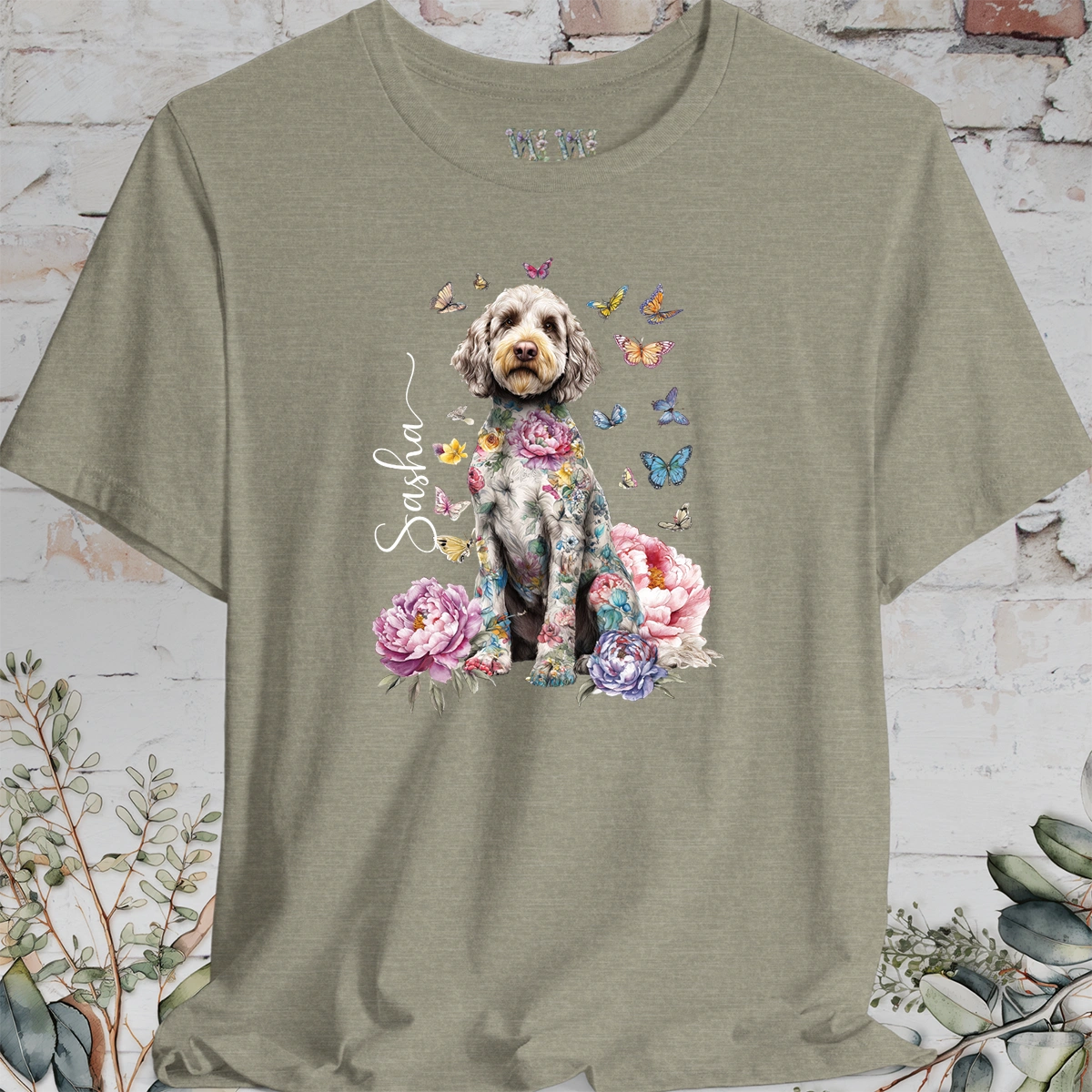 Cockapoo/Cavoodle #2 Peony Butterfly T shirt