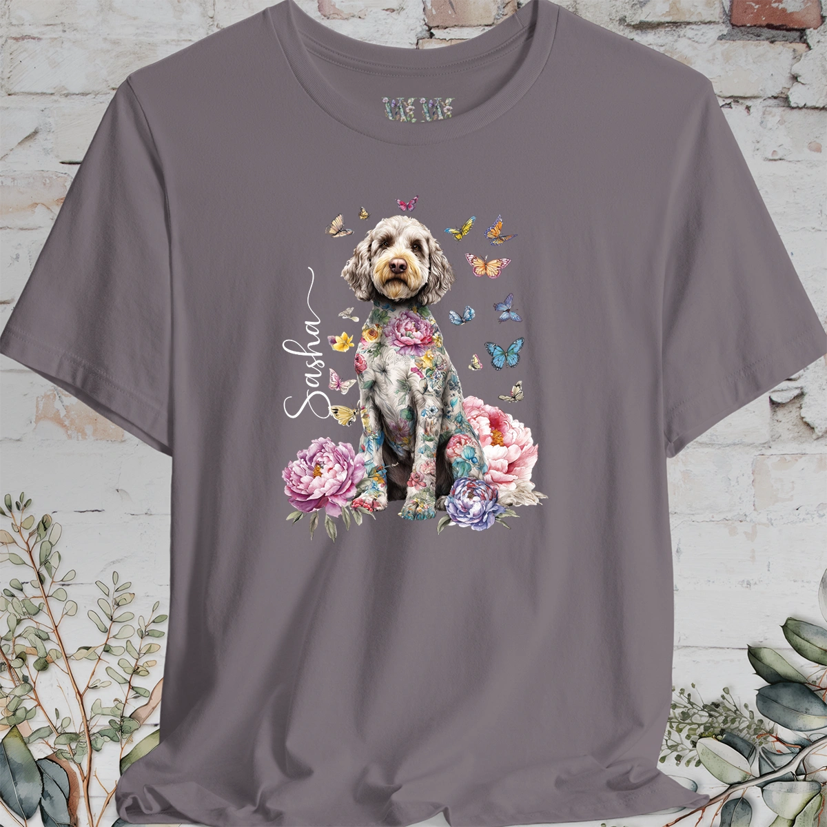 Cockapoo/Cavoodle #2 Peony Butterfly T shirt