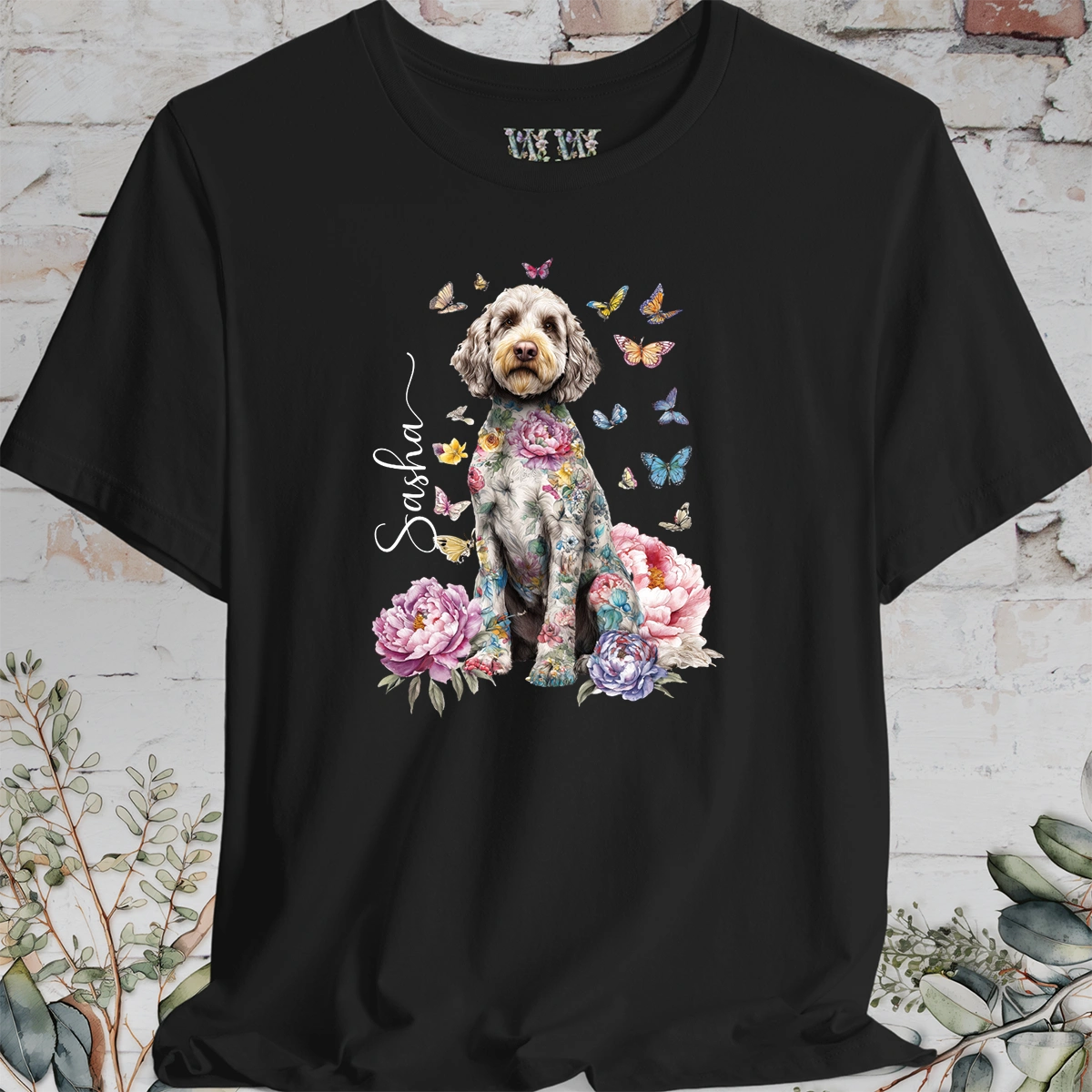 Cockapoo/Cavoodle #2 Peony Butterfly T shirt