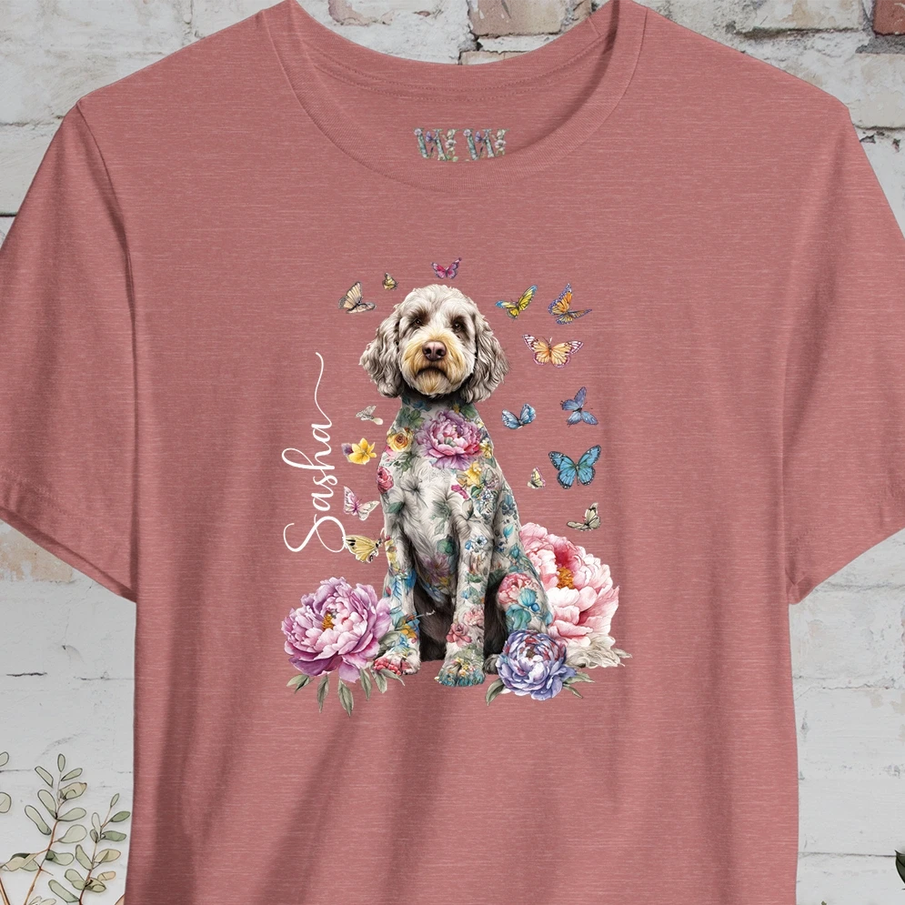 Cockapoo/Cavoodle #2 Peony Butterfly T shirt