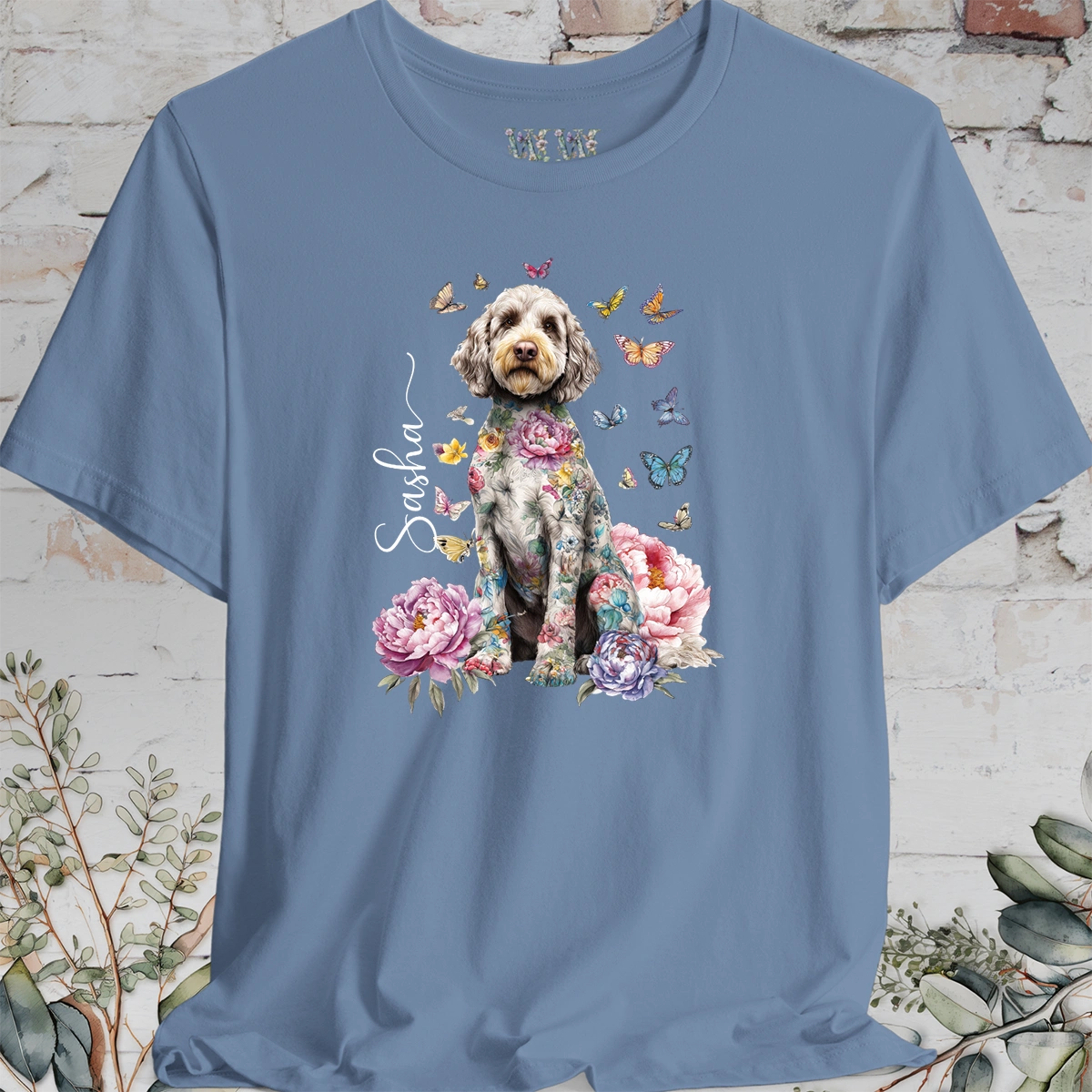 Cockapoo/Cavoodle #2 Peony Butterfly T shirt