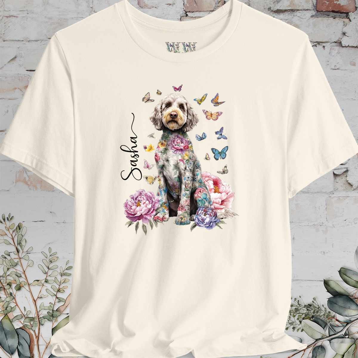 Cockapoo/Cavoodle #2 Peony Butterfly T shirt