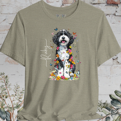 Cockapoo #3 Floral Personalized T shirt