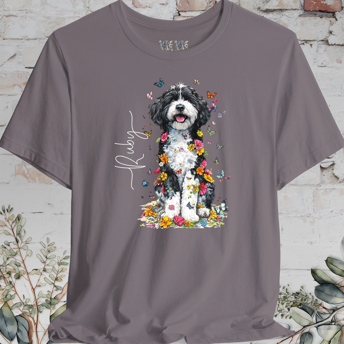 Cockapoo #3 Floral Personalized T shirt