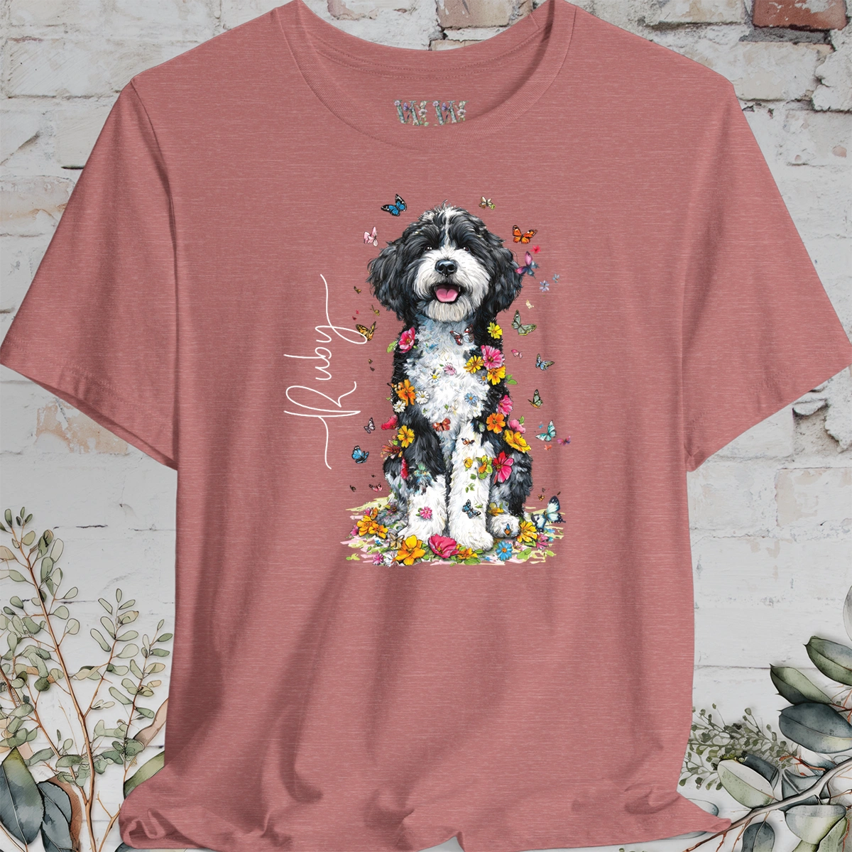 Cockapoo #3 Floral Personalized T shirt