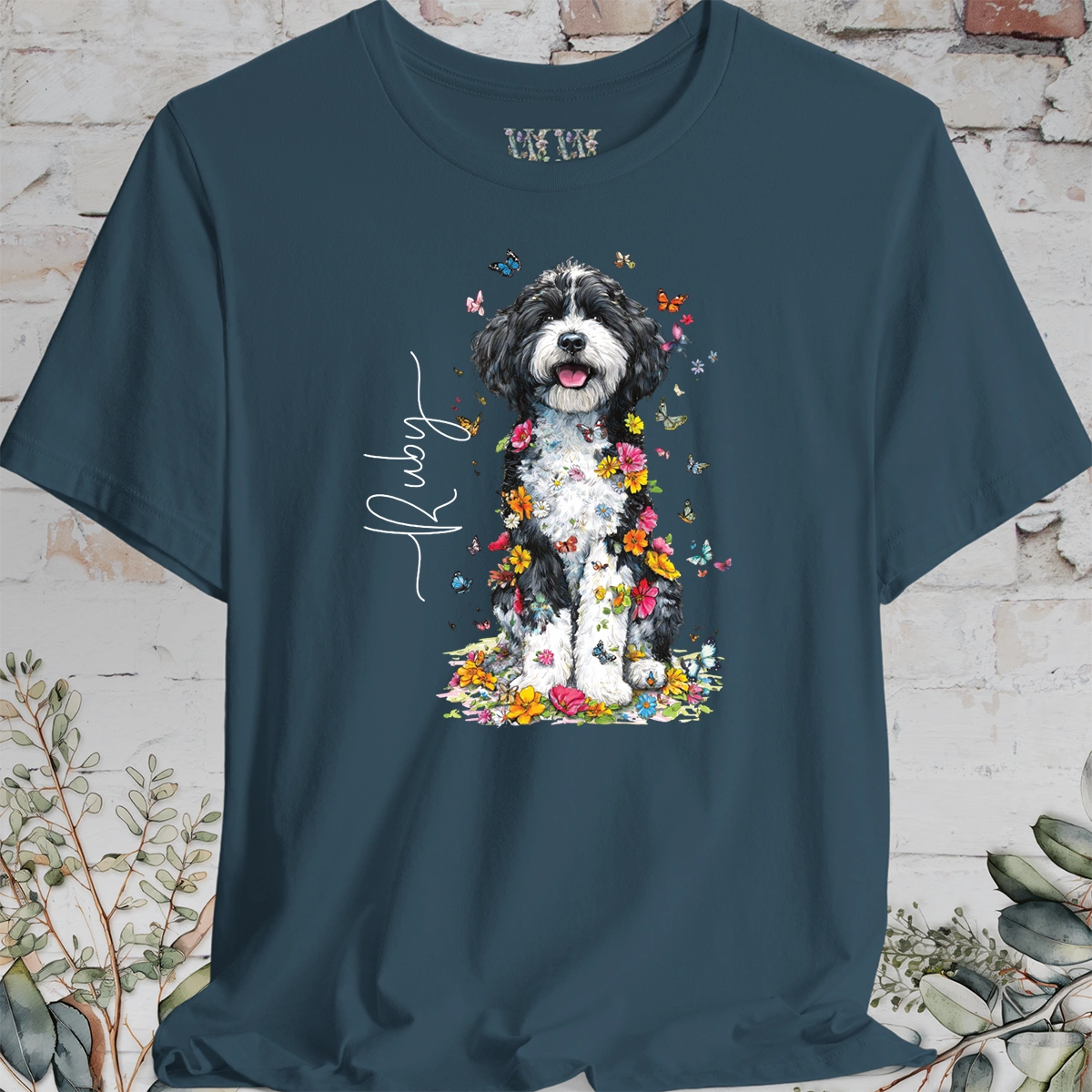 Cockapoo #3 Floral Personalized T shirt