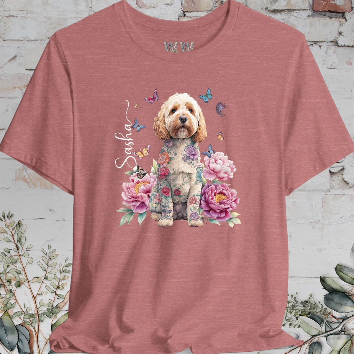 Cockapoo/Cavoodle #1 Peony Butterfly T shirt