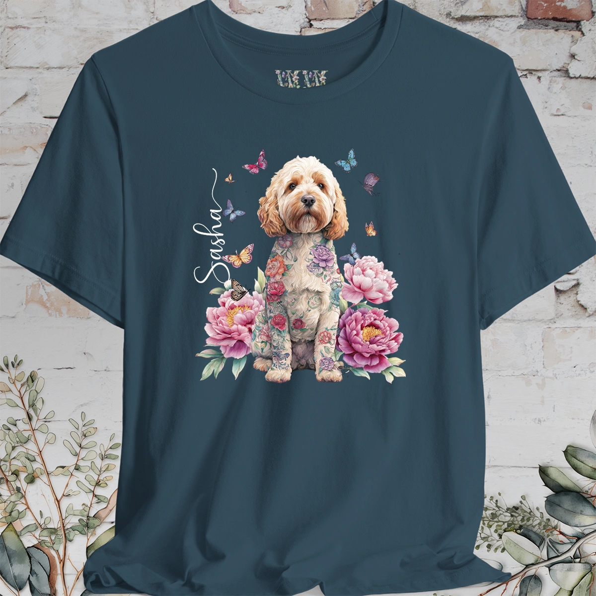Cockapoo/Cavoodle #1 Peony Butterfly T shirt