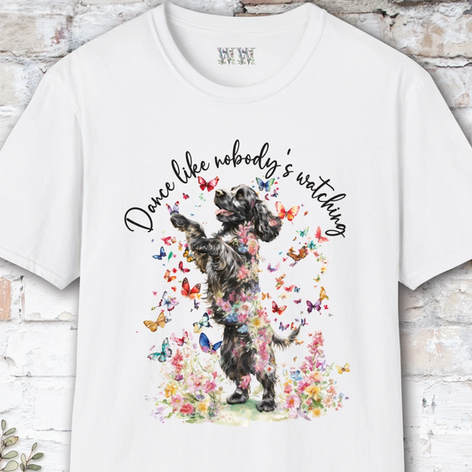 Cocker Spaniel #1 "Dance like nobody's watching" unisex T shirt