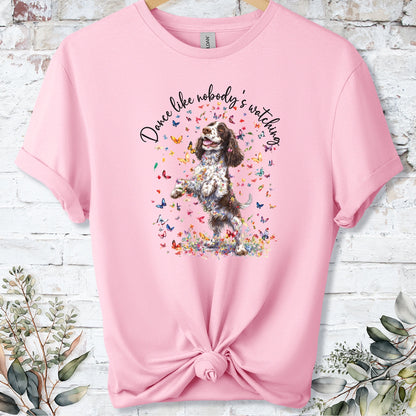 Cocker Spaniel #3 "Dance like nobody's watching" unisex T shirt