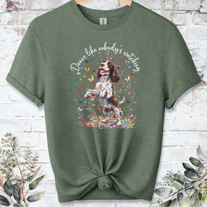 Cocker Spaniel #3 "Dance like nobody's watching" unisex T shirt